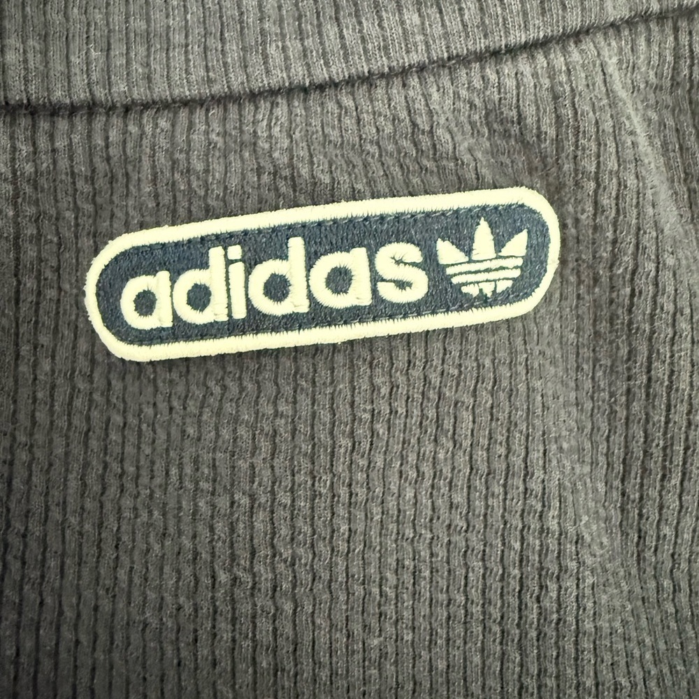 Adidas navy ribbed flare pant - Picture 3 of 5